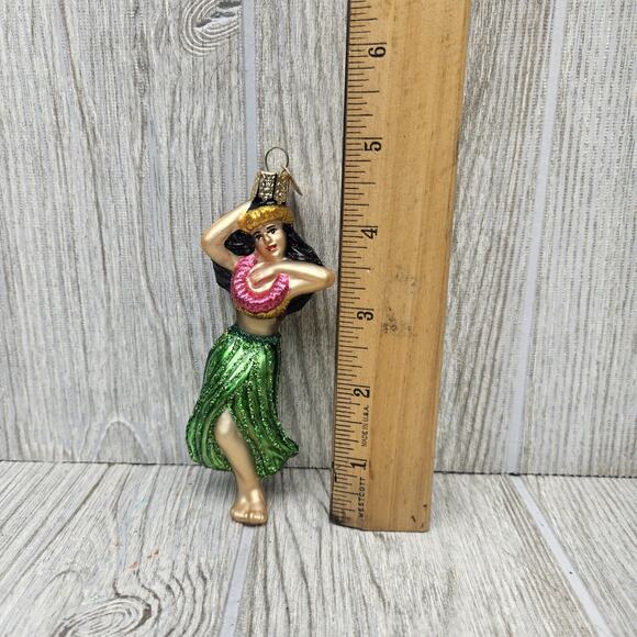 Old World Christmas Hula Dancer Ornament Handcrafted Glass Hawaii‎ Holiday Decor - Picture 5 of 9